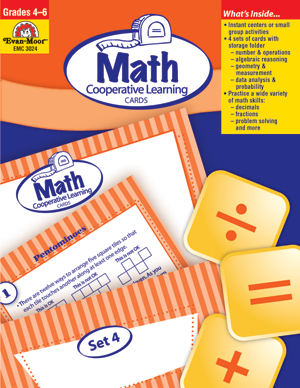 Evan-Moor Math Activity Cards, Grades 4-6+ - Teacher Resource, E-book