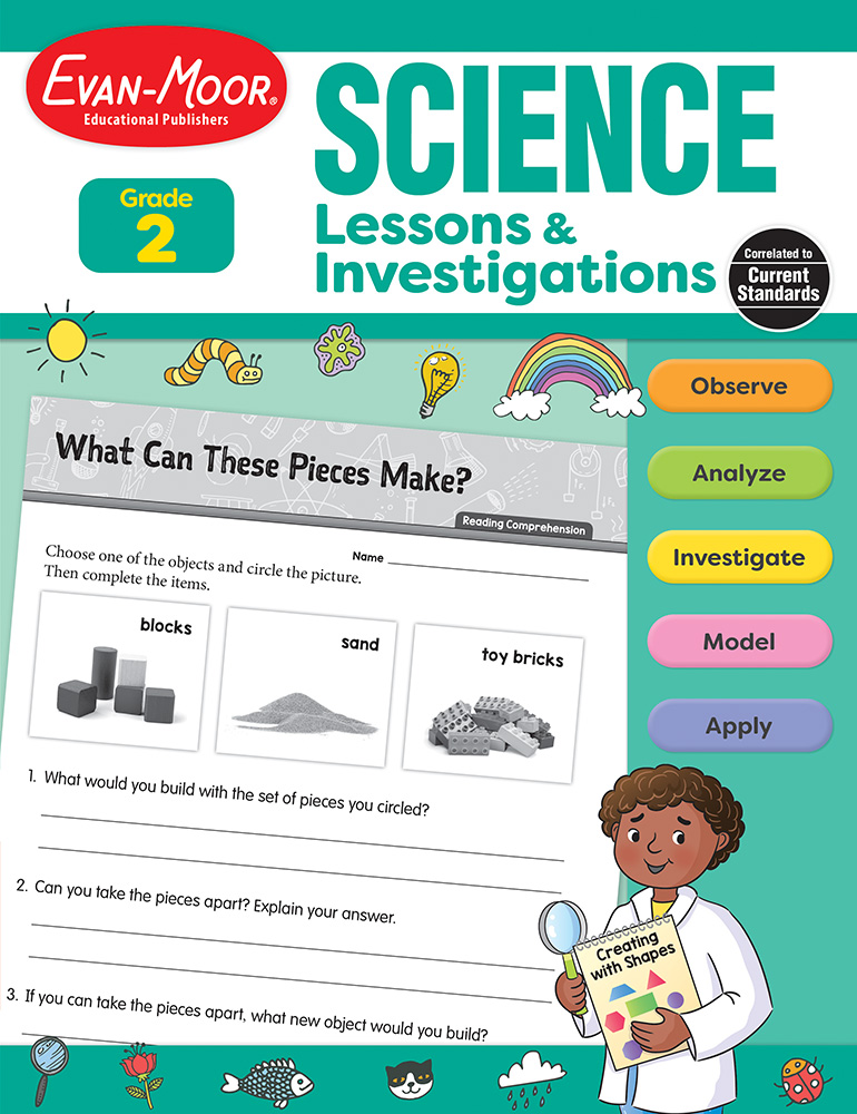 Evan-Moor Math Science Lessons And Investigations, Grade 2, Ebook