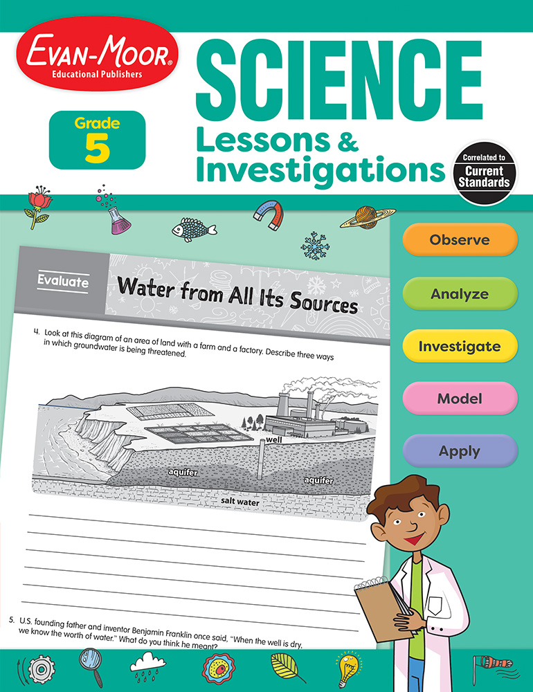 Evan-Moor Math Science Lessons And Investigations, Grade 6, Ebook