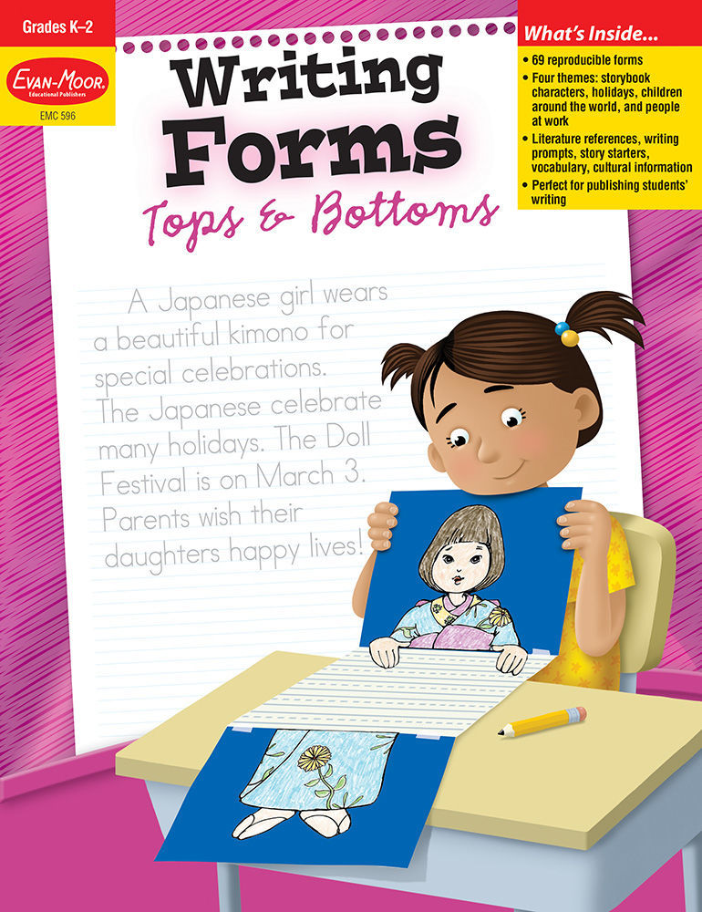 Evan-Moor Writing Forms, Tops & Bottoms, Grades K-2 - Teacher Reproducibles, E-book