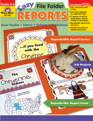 Evan-Moor Easy File Folder Reports, Grades 3-6 - Teacher Reproducibles, E-book