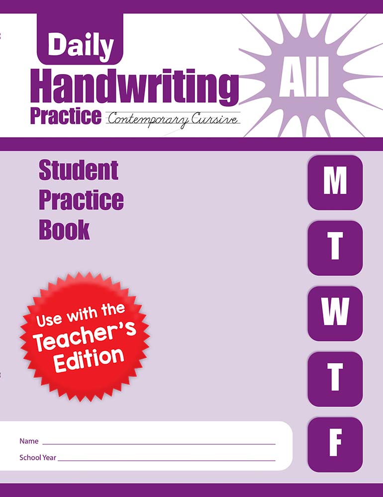 Evan-Moor Daily Handwriting Practice: Contemporary Cursive, Grades K-6 - Student Workbook (5-pack)