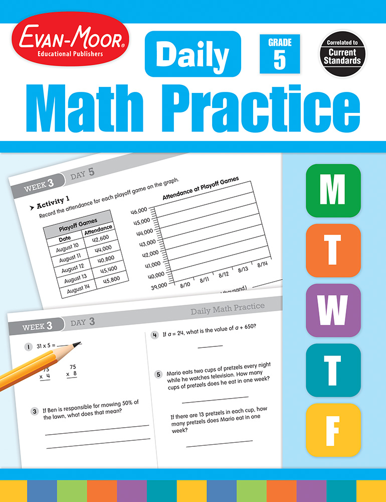 Evan-Moor Daily Math Practice, Grade 5 - Teacher's Edition, E-book