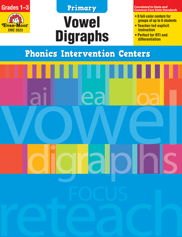 Phonics Intervention Centers: Vowel Digraphs, Grades 1-3 - Teacher Reproducibles, E-book