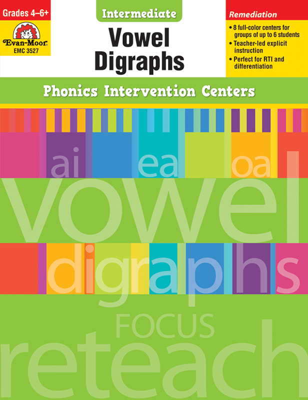 Phonics Intervention Centers: Vowel Digraphs, Grades 4-6+ - E-book