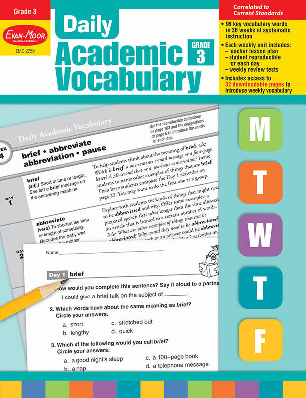 Daily Academic Vocabulary, Grade 3 - Teacher's Edition, E-book