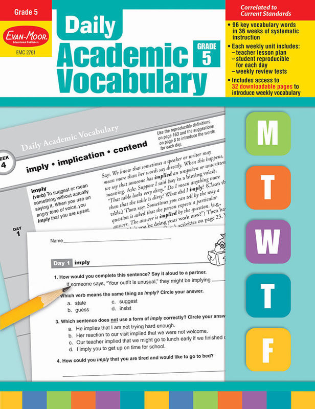 Daily Academic Vocabulary, Grade 5 - Teacher's Edition, Print