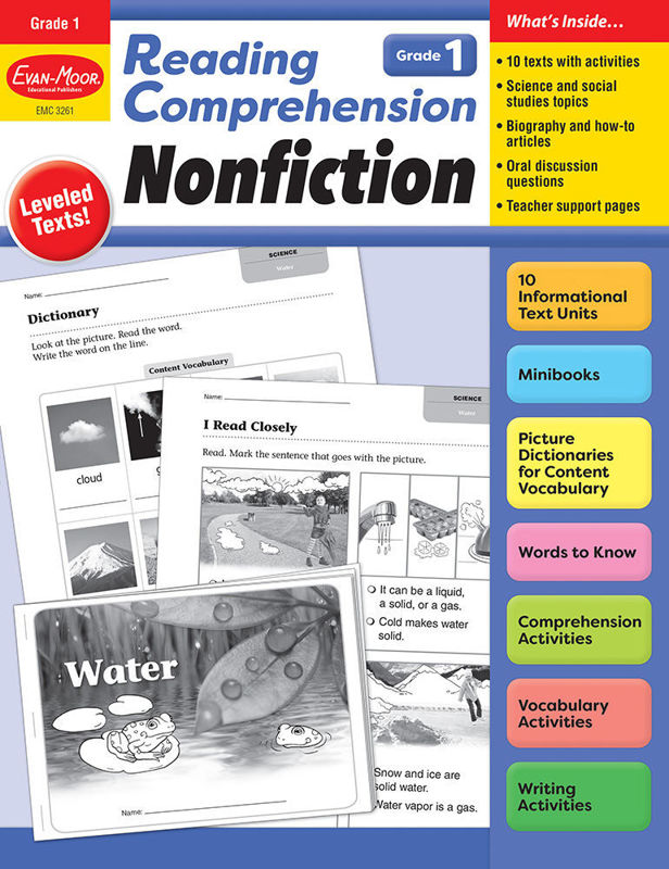 Reading Comprehension: Nonfiction, Grade 1 - E-book