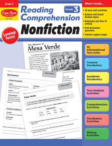 Reading Comprehension: Nonfiction, Grade 3 - E-book