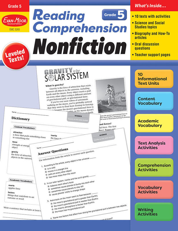 Reading Comprehension: Nonfiction, Grade 5 - E-book