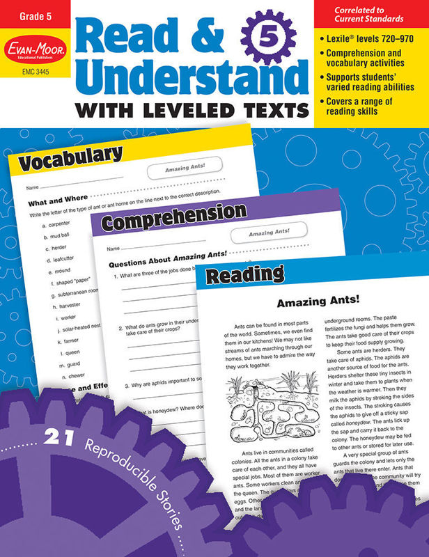 Read and Understand with Leveled Texts, Grade 5 - Teacher Reproducibles, Print