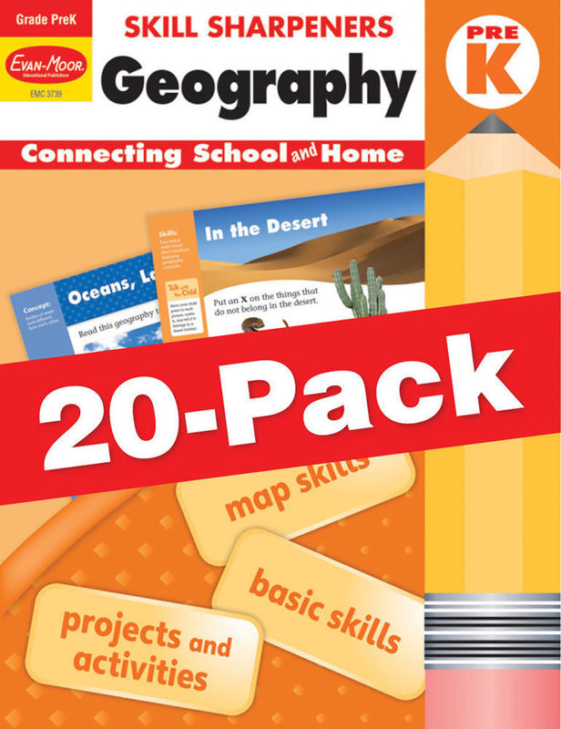 Skill Sharpeners: Geography, Grade PreK — Class pack