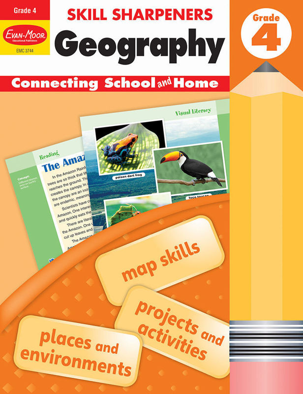 Skill Sharpeners: Geography, Grade 4 - Activity Book