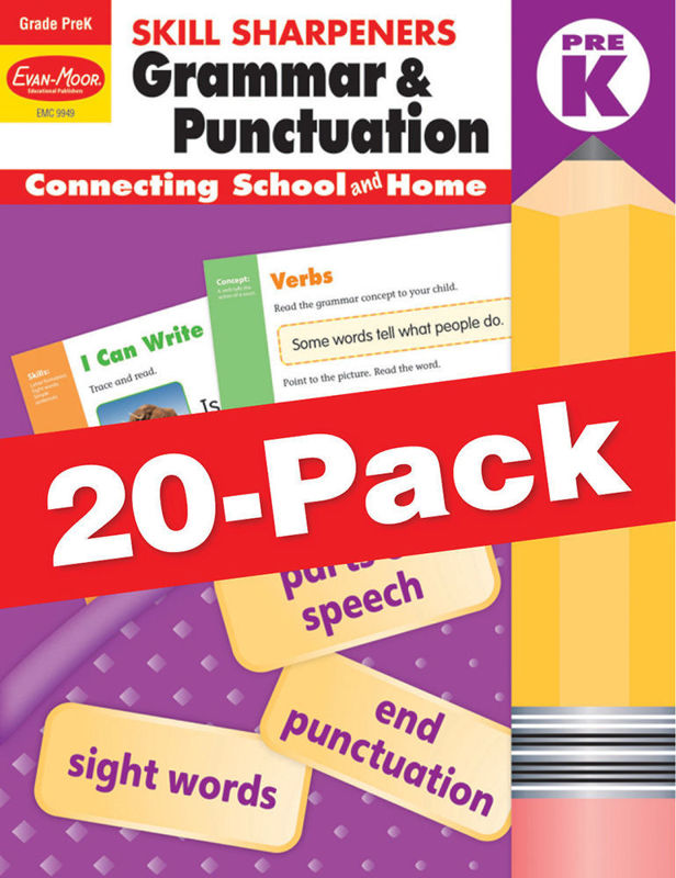 Skill Sharpeners: Grammar & Punctuation, Grade PreK — Class pack