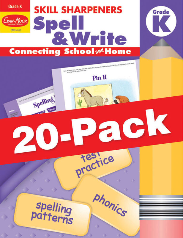 Skill Sharpeners: Spell & Write, Grade K — Class pack