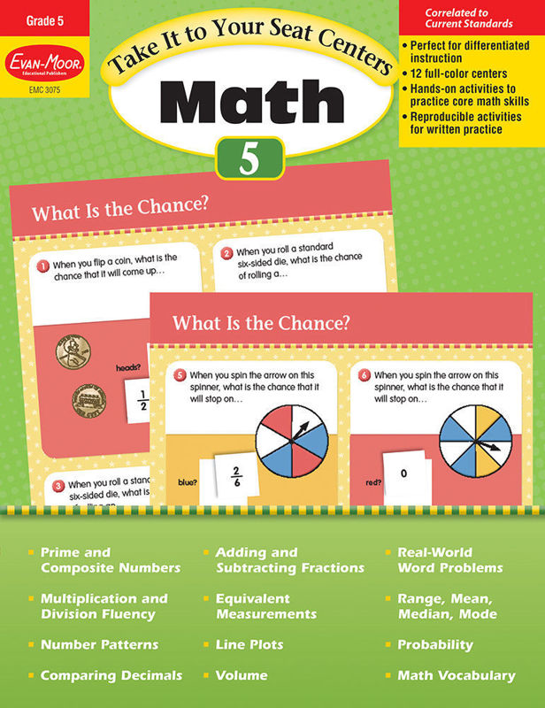 Take It to Your Seat: Math Centers, Grade 5 - Teacher Reproducibles, Print