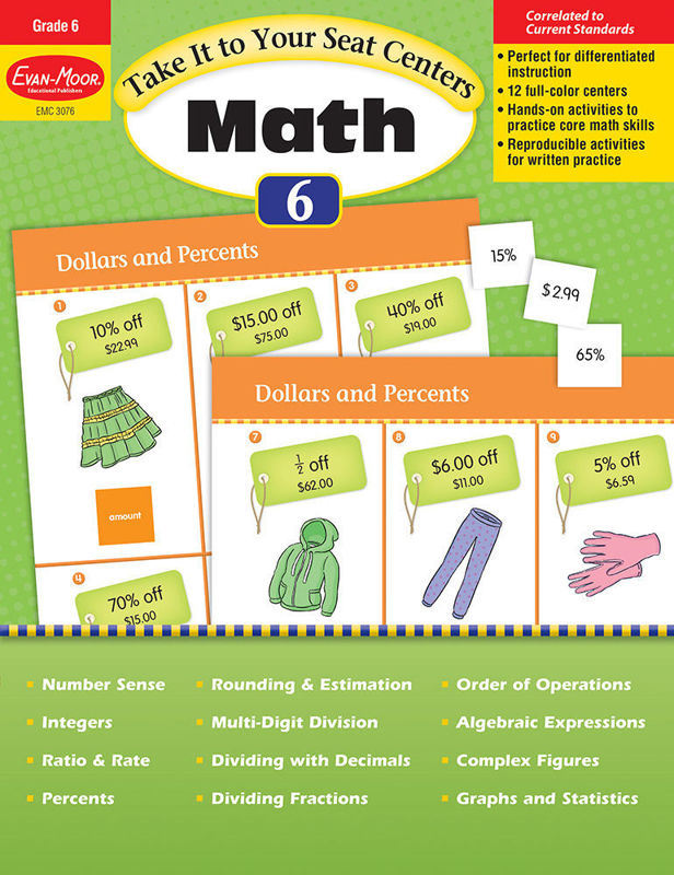 Take It to Your Seat: Math Centers, Grade 6 - Teacher Reproducibles, E-book