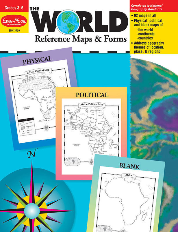 The World - Reference Maps & Forms, Grades 3-6 - Teacher Reproducibles, E-book