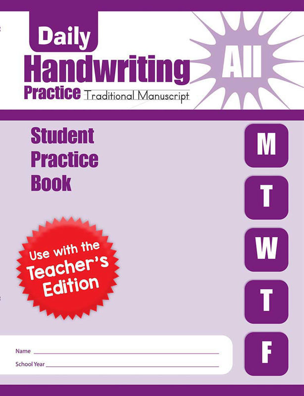 Daily Handwriting Practice: Traditional Manuscript, Grades K-6 - Student Workbook (5-pack)