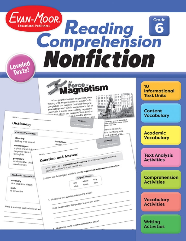 Reading Comprehension: Nonfiction, Grade 6 - E-book