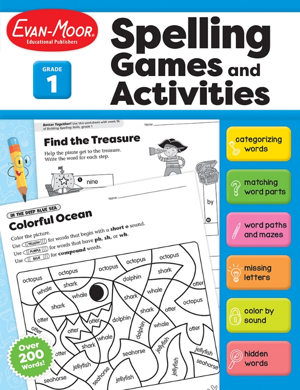 Spelling Games and Activities, Grade 1