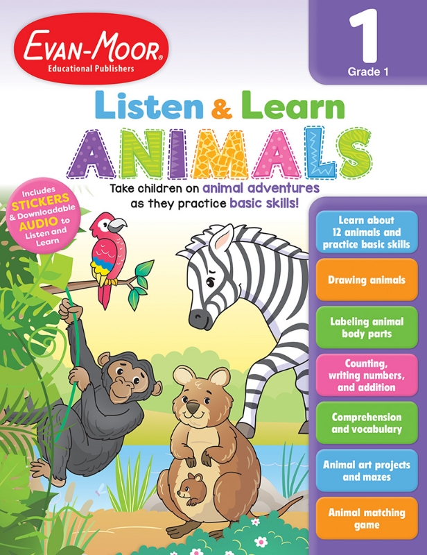 Listen and Learn: Animals, Grade 1