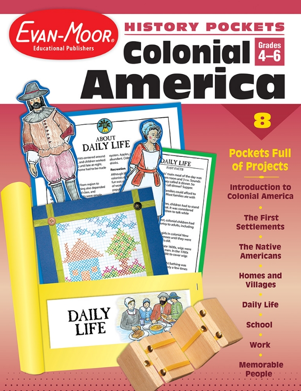 History Pockets: Colonial America, Grades 4-6 - Teacher Reproducibles, Print