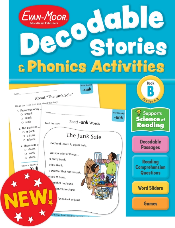 Decodable Stories and Phonics Activities, Level B, Grades 1–2	