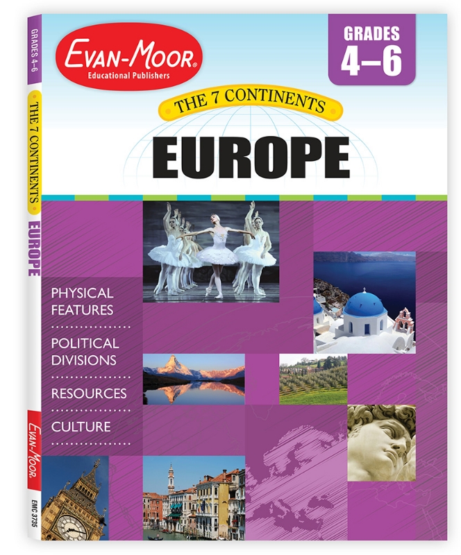 7 Continents: Europe, Grades 4-6 - Teacher Reproducibles, Print