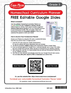 Picture of Homeschool Planner Pack Sheet: Grade 5