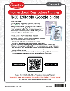 Picture of Homeschool Planner Pack Sheet: Grade 6